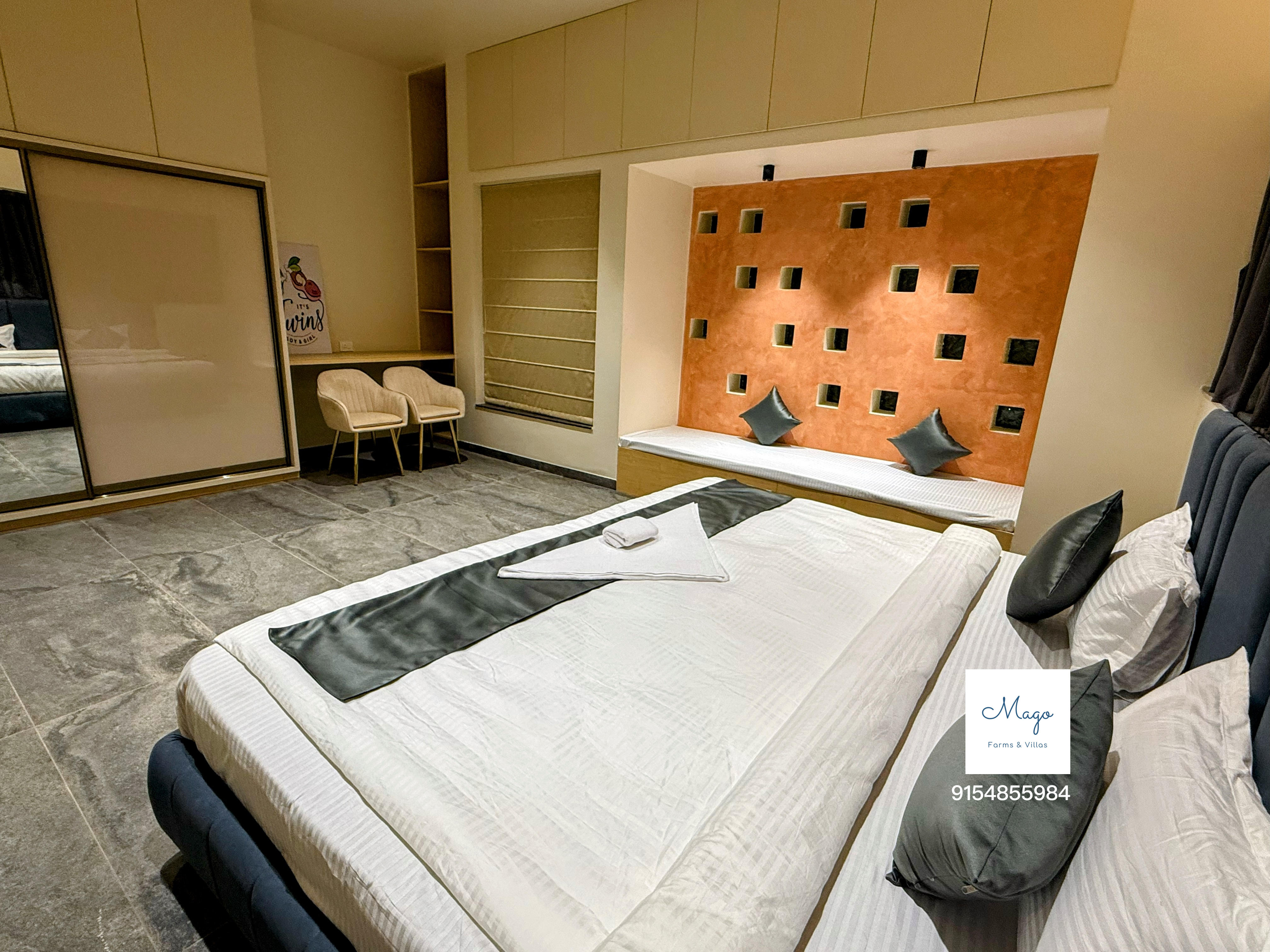 Bedroom with wardrobe and study desk